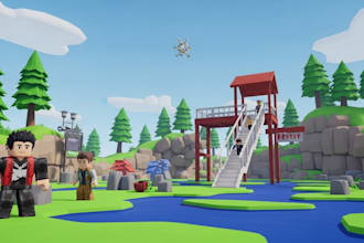 build roblox game map and design your game world obby, level and terrain builds