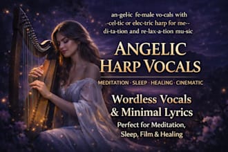 record angelic female vocals with celtic or electric harp for your music