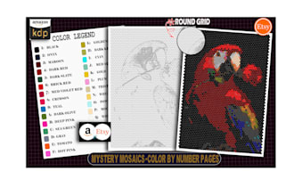 custom color by number mystery mosaic pages