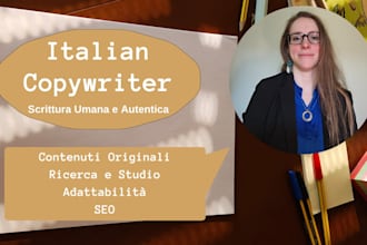 write quality and SEO friendly italian articles or posts