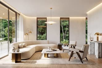 redesign 3d minimalist apartment,furniture set,living space, open concept layout