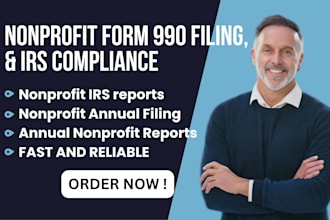 handle your nonprofits form 990 filing, annual filings and irs compliance