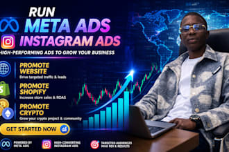 promote website,shopify,crypto to uk usa using meta ads facebook ads fb ig ads