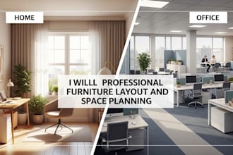 create professional furniture layout and space planning for your home or office