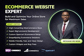 do online store management and design with bigcommerce, woocommerce, opencart