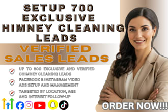 800 fresh chimney cleaning leads, cleaning services, chimney cleaning google ads