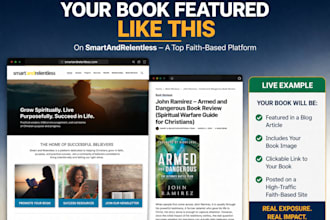 promote your christian book on my faith website with SEO backlink