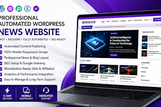 create a professional automated wordpress news website
