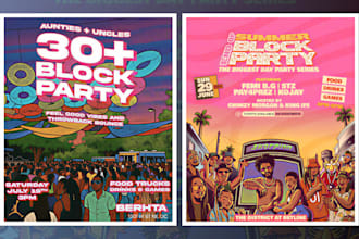design high quality cartoon flyers, posters and banner for your event and party
