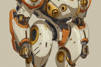 do mecha illustration in awesome details
