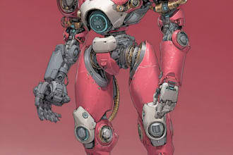 amazing character mecha robot illustration