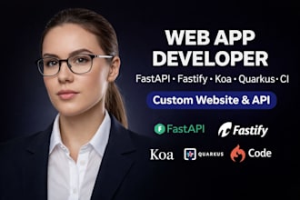 build custom website web app using fastify, fast api, quarkus, codelgniter, koa