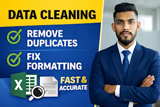 do data cleaning, formatting data professionally