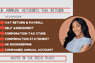 be UK accountant and file UK tax return, ct600, vat hmrc submission