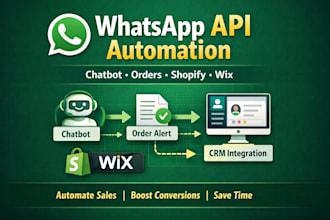 build whatsapp API automation system with chatbot, flows and CRM integration