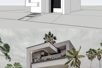 create and render awesome architectural 3d model in sketchup