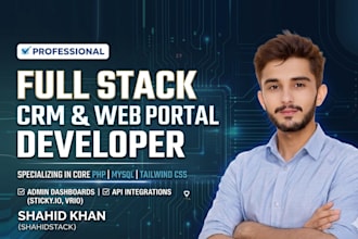 build custom PHP CRM or web portal with modern UI dashboard