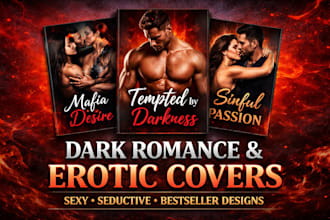 design dark romance and erotic book cover for KDP authors