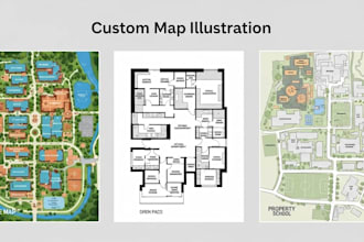 illustrate custom map, site plan, property map for office, school or college