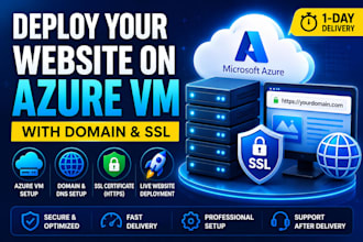 deploy your website on azure vm with domain and SSL