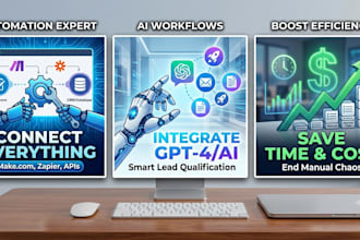 build automated workflows and ai intergrations using zapier and make