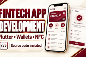 develop a flutter fintech app with digital wallet and nfc