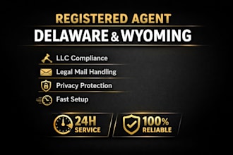 be your registered agent in delaware and wyoming for llc compliance