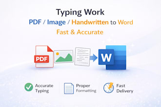 do accurate typing from PDF, image or handwritten to word
