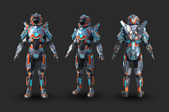 create 3d character, assets and props for godot or game maker
