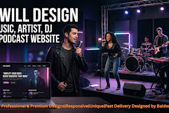 music website, artist website, dj website, podcast website, musician website,