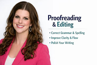 proofread and correct spelling, grammar and punctuation