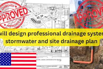 design stormwater drainage plan and calculations for permit approval across USA