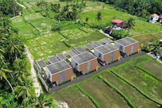 buildup gated community, urban plan development,  site plan , aerial view render
