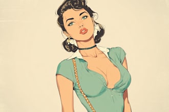 design pin up girl and pin up illustration