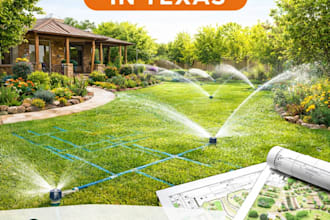 provide texas landscape irrigation and planting plan drawings