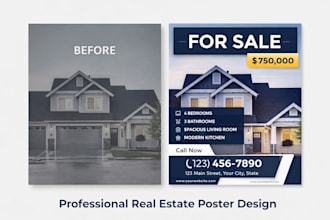 professional real estate posters and property listing flyers