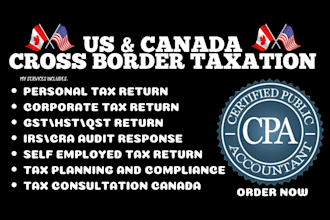 prepare US and canada cross border tax returns for individuals and businesses