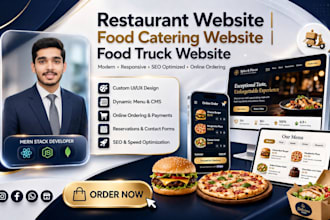 build modern restaurant website, food catering website and food truck website