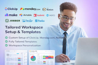 setup clickup monday crm noton template make airtable todist xero jobber trello