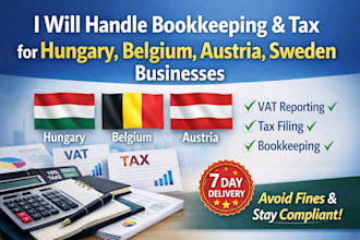 handle bookkeeping and tax for hungary belgium austria sweden businesses