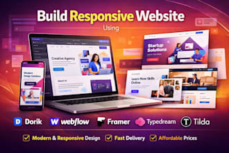 build responsive website using dorik webflow, framer typedream softr tilda