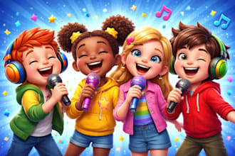 produce youtube intro outro animated logo podcast children stories music