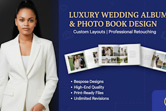 design luxury wedding album and wedding photo book layout