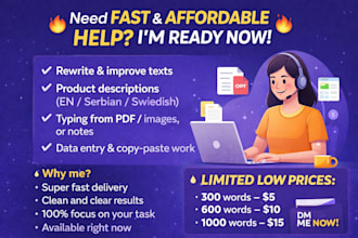 copywriting, product description and translation