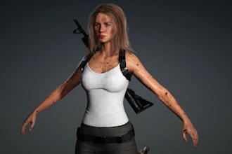 do custom 3d character horror survial game ready character rigged 3d character