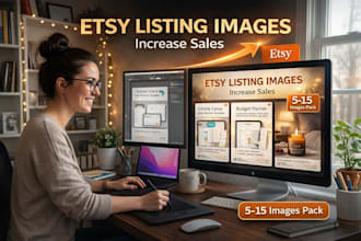 design high converting etsy listing images and product infographics