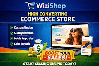 design a high converting business wizishop ecommerce store