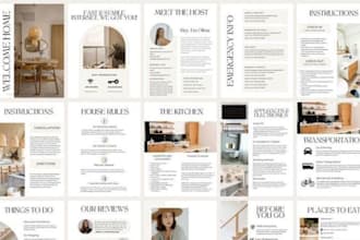 design lead magnets, ebooks, cookbooks, workbooks, airbnb welcome book and pdfs