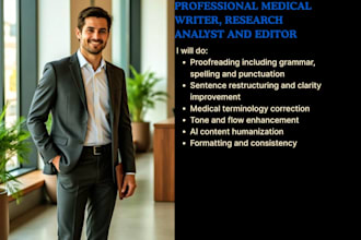 proofread and edit medical content for clarity and quality