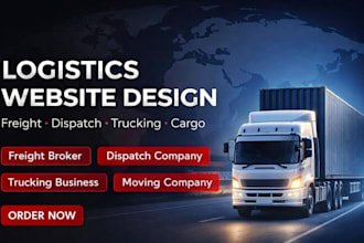 design logistics website freight broker trucking dispatch cargo moving website